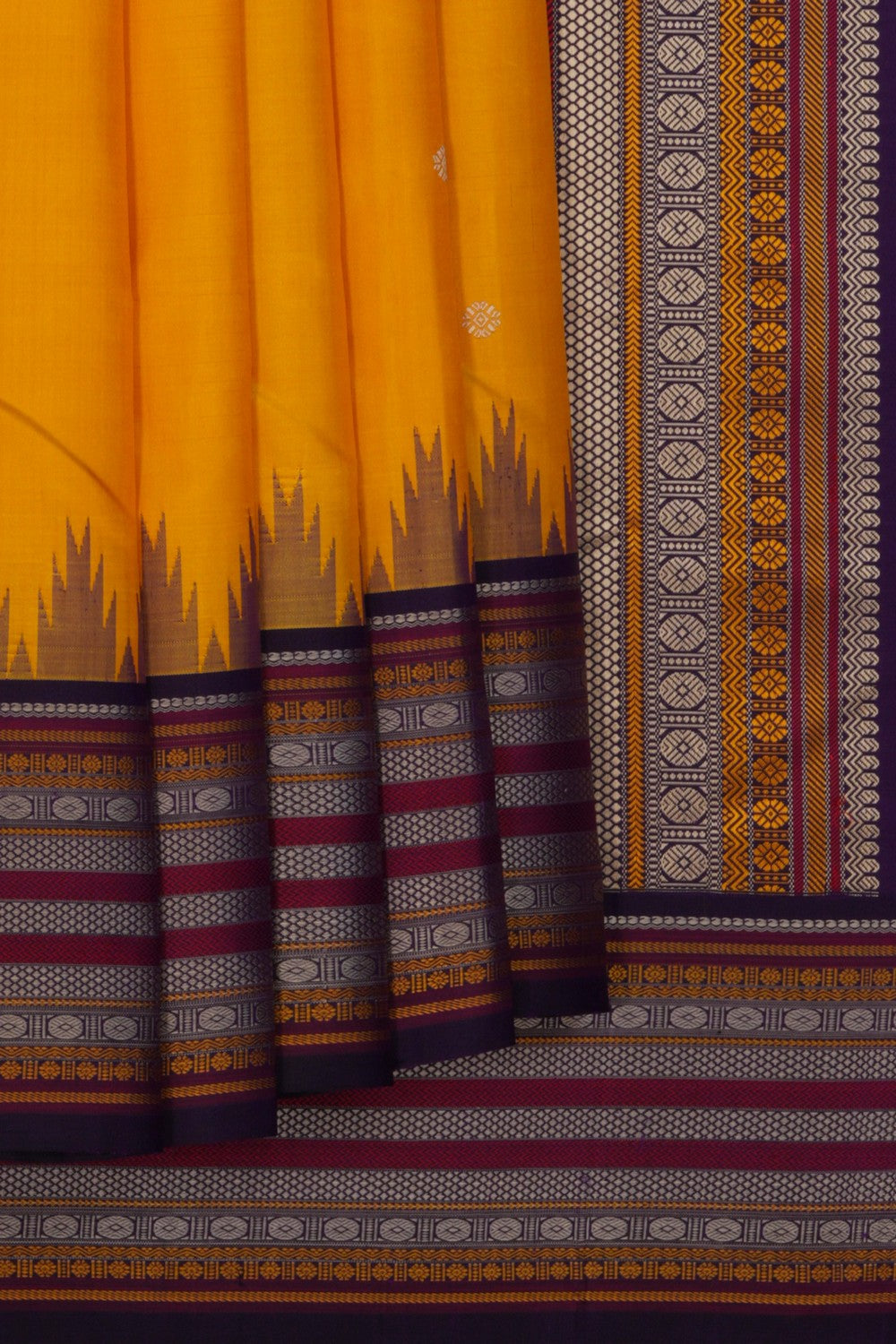 Image of Kanchipattu Yellow Saree